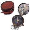 Brass Working Magnetic Marine Compass with Case/Box Leather Made Sailor Gifts view 2