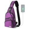 AMJ Crossbody Sling Bag Men Women, Casual Shoulder Backpack, Chest Daypack Satchel for Hiking Travel (Large, Purple) view 1