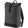 BagBase Reflective Roll-Top Backpack BG138 - Unisex Polycotton Travel Rucksack - Black Reflective view 1