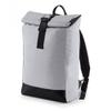 BagBase Reflective Roll-Top Backpack BG138 - Unisex Polycotton Travel Rucksack - Black Reflective view 2