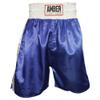 Fearless Classic Satin Pro-Style Boxing Trunks, Premium Lightweight Fight Shorts for Training, Sparring, and Gym Wear, Blue/White, Medium view 1