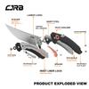 CJRB Folding Knife Gobi(J1906) Stonewash D2 Steel Balde G10 Tactical Handle Pocket Folding Knife EDC view 3