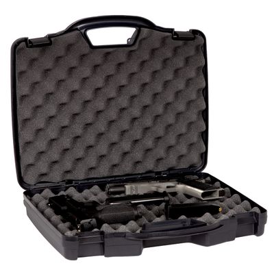 Plano Protector Series Two Pistol Case, Gun Protector with Lockable Latches and Padlock Tabs for Secure Travel, High Density Interlocking Foam,Black