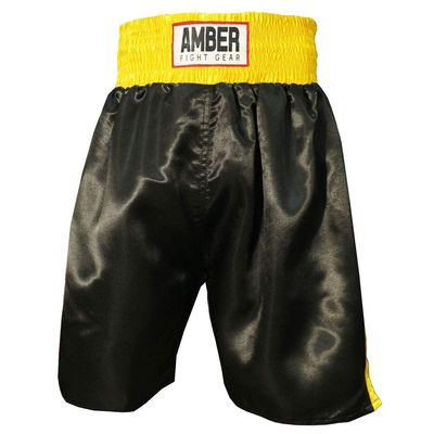 Fearless Classic Satin Pro-Style Boxing Trunks, Premium Lightweight Fight Shorts for Training, Sparring, and Gym Wear, Black/Gold, XX-Large