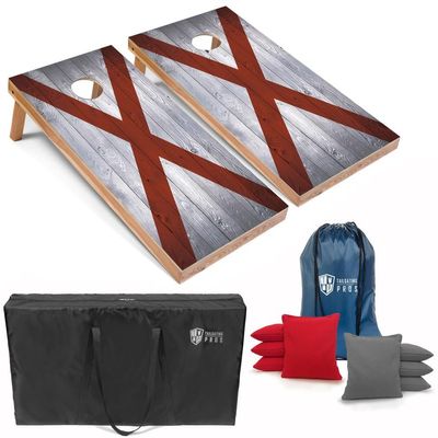 Tailgating Pros Regulation Cornhole Boards Flag Set - Includes 8 Bean Bags, Carrying Cases, and 4'x2' Corn Hole Toss Game