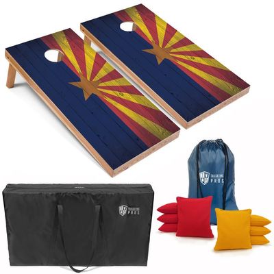 Tailgating Pros Regulation Cornhole Boards Flag Set - Includes 8 Bean Bags, Carrying Cases, and 4'x2' Corn Hole Toss Game