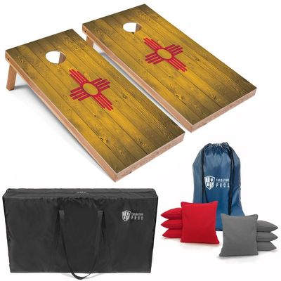 Tailgating Pros Regulation Cornhole Boards Flag Set - Includes 8 Bean Bags, Carrying Cases, and 4'x2' Corn Hole Toss Game