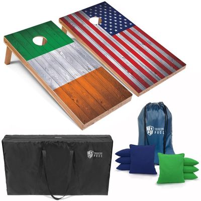 Tailgating Pros Regulation Cornhole Boards Flag Set - Includes 8 Bean Bags, Carrying Cases, and 4'x2' Corn Hole Toss Game
