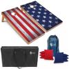 Tailgating Pros Regulation Cornhole Boards Flag Set - Includes 8 Bean Bags, Carrying Cases, and 4'x2' Corn Hole Toss Game view 1