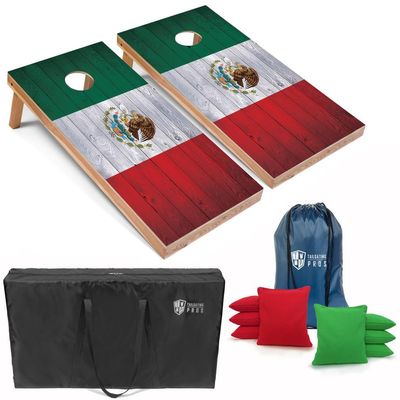 Tailgating Pros Regulation Cornhole Boards Flag Set - Includes 8 Bean Bags, Carrying Cases, and 4'x2' Corn Hole Toss Game