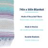 La Montana Mexican Blankets and Throws, 4 Pack, 74"x50" - Made in Mexico, Lightweight Yoga Blanket for Schools, Studios, Outdoors, Camping, Picnic, Decor -Machine Washable, Light Purple/Mint/Tan/White view 2