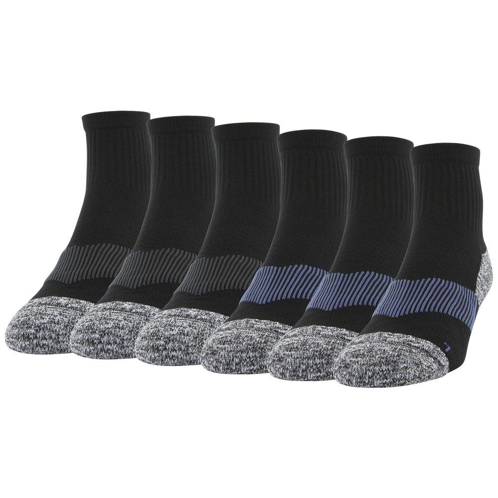 Gildan Men's Active Strategic Cushion Ankle Socks, Multipairs, Black/Slate (6-Pairs), Shoe Size: 6-12