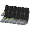 Gildan Men's Active Strategic Cushion No Show Socks, Multipairs, Black/Acid (12-Pairs), Shoe Size: 6-12 view 1