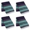 La Montana Mexican Blankets and Throws, 4 Pk, 74"x50", Made in Mexico, Lightweight Yoga Blanket for Schools, Studios, Outdoors, Camping, Picnic, Decor-Machine Washable, Dark Purple/Mint Green/Charcoal view 1