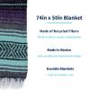 La Montana Mexican Blankets and Throws, 4 Pk, 74"x50", Made in Mexico, Lightweight Yoga Blanket for Schools, Studios, Outdoors, Camping, Picnic, Decor-Machine Washable, Dark Purple/Mint Green/Charcoal view 2