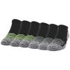 Gildan Men's Active Strategic Cushion No Show Socks, Multipairs, Black/Acid (6-Pairs), Shoe Size: 6-12 view 1