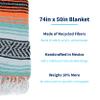 La Montana Mexican Blankets and Throws, 4 Pack, 74"x50" - Made in Mexico, Lightweight Yoga Blanket for Schools, Studios, Outdoors, Camping, Picnic, Decor - Machine Washable, Orange/Mint Green/White view 2