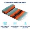 La Montana Mexican Blankets and Throws, 4 Pack, 74"x50" - Made in Mexico, Lightweight Yoga Blanket for Schools, Studios, Outdoors, Camping, Picnic, Decor - Machine Washable, Orange/Mint Green/White view 3