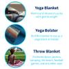 La Montana Mexican Blankets and Throws, 4 Pack, 74"x50" - Made in Mexico, Lightweight Yoga Blanket for Schools, Studios, Outdoors, Camping, Picnic, Decor - Machine Washable, Orange/Mint Green/White view 4