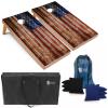 Tailgating Pros American Flag Wooden Plank Design Cornhole Board Set w/Bean Bags and Carrying Case - 4'x2' Corn Hole Toss Game view 1