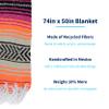 La Montana Mexican Blankets and Throws, 4 Pack, 74"x50" - Made in Mexico, Lightweight Yoga Blanket for Schools, Studios, Outdoors, Camping, Picnic, Decor - Machine Washable, Hot Pink/Orange/Tan view 2