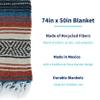 La Montana Mexican Blankets and Throws, 4 Pack, 74"x50" - Made in Mexico, Lightweight Yoga Blanket for Schools, Studios, Outdoors, Camping, Picnic, Decor - Machine Washable, Terracotta/Teal/Tan view 2