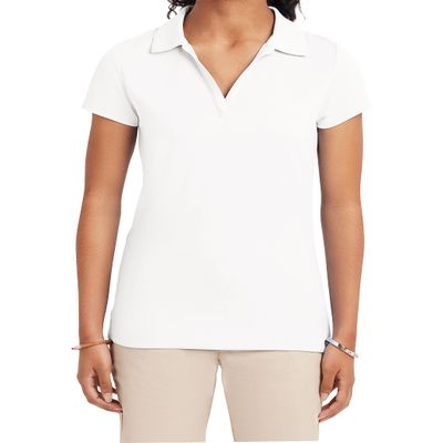 IZOD womens Uniform Short Sleeve Performance Polo Shirt, White, Small US