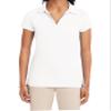 IZOD womens Uniform Short Sleeve Performance Polo Shirt, White, Small US view 1