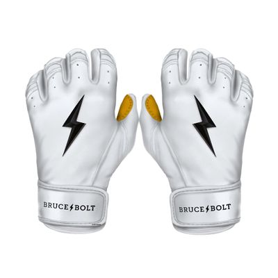 BRUCE BOLT Original Series Short Cuff White Batting Glove - White XLarge