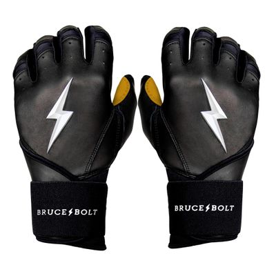 BRUCE BOLT Original Series Long Cuff Black Batting Glove - Black Medium