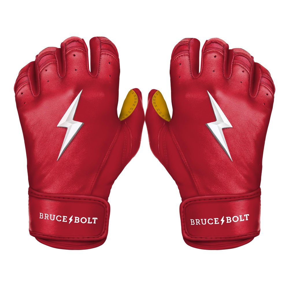 BRUCE BOLT Original Series Short Cuff Red Batting Glove - Red XXLarge