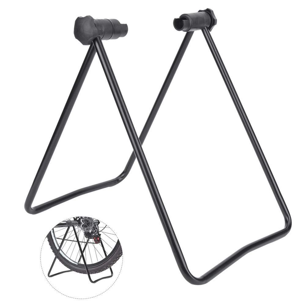 Alomejor Display Stand Triple Wheel Hub Foldable Utility Stand Adjustable Repair Parking Holder Steel Frame for Storage