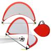 BenefitUSA 4 FT Foldable Pop Up Soccer Goal for Kids&Adults Training/Games/Family Fun, with Carry Bag, 2 Pack (Red) view 1