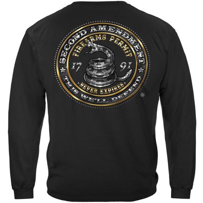 Erazor Bits Gun 2nd Amendment Tshirts for Men - Ar 15 Long Sleeve Shirts -Black X-Large