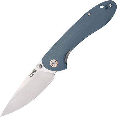CJRB Folding Knife Feldspar Pocket Knife Stonewash D2 Steel Blade G10 Tactical Handle EDC Knife, Blue Handle-Small (J1912)