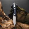 CJRB Folding Knife Feldspar Pocket Knife Stonewash D2 Steel Blade G10 Tactical Handle EDC Knife, Blue Handle-Small (J1912) view 2