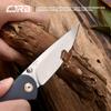 CJRB Folding Knife Feldspar Pocket Knife Stonewash D2 Steel Blade G10 Tactical Handle EDC Knife, Blue Handle-Small (J1912) view 4