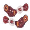 Showman Ladies Hand Painted Sunflower Leather Spur Straps w/Floral Tooling view 1