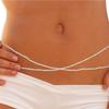 Happyyami 2Pcs Waist Beads Boho African Belly Chain Pregnancy Beach Body Chain Summer Bikini Jewelry for Woman Girl (Silver White) view 3