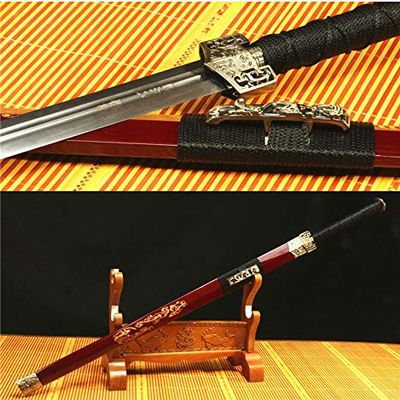 GLW Sword 42' RED SAYA Full Tang 1060 Carbon Steel Blade Dragon Chinese HAN Sword