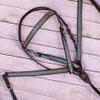 Showman Hand Painted Turquoise Floral Leather Browband Headstall & Breast Collar Set w/Reins view 2