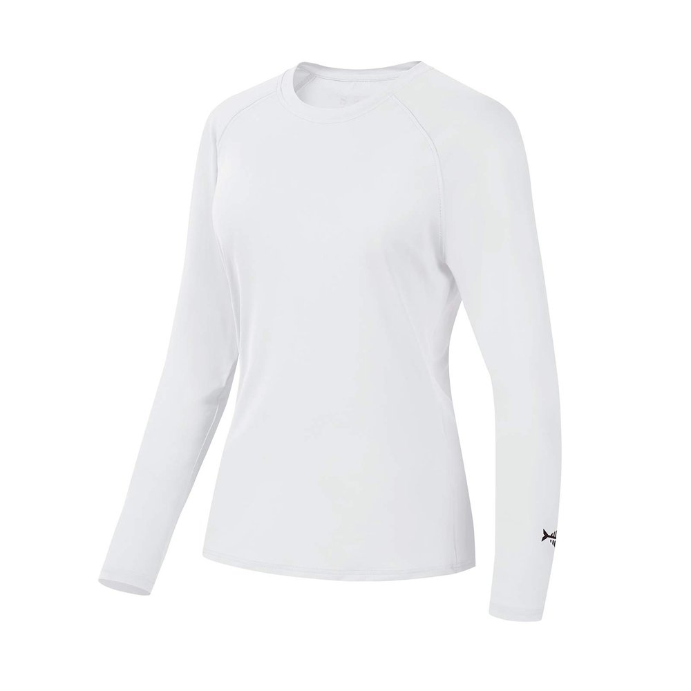 BASSDASH Womens UPF 50+ UV Sun Protection T-Shirt Long Sleeve Fishing Hiking Performance Shirts White
