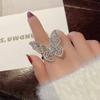 Aimimier Cubic Zirconia Butterfly Ring Sparkling Crystal Bow-Knot Knuckle Ring Wedding Jewelry for Women and Girls (Silver) view 1