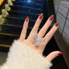 Aimimier Cubic Zirconia Butterfly Ring Sparkling Crystal Bow-Knot Knuckle Ring Wedding Jewelry for Women and Girls (Silver) view 3