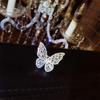 Aimimier Cubic Zirconia Butterfly Ring Sparkling Crystal Bow-Knot Knuckle Ring Wedding Jewelry for Women and Girls (Silver) view 4