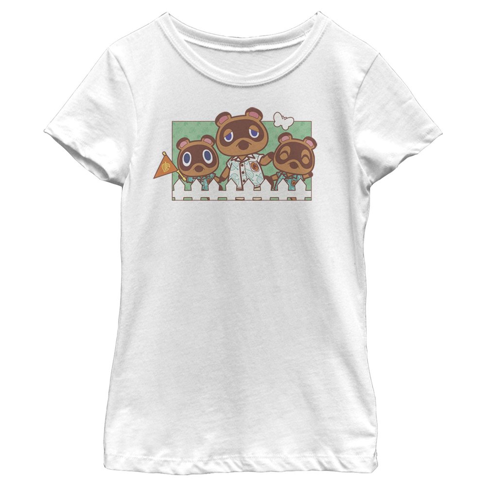 Fifth Sun Nintendo Nook Family Girl's Solid Crew Tee, White, Large