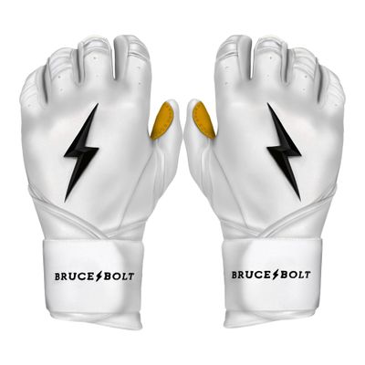 BRUCE BOLT Original Series Long Cuff White Batting Glove - White Medium