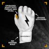 BRUCE BOLT Original Series Long Cuff White Batting Glove - White Medium view 2