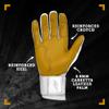 BRUCE BOLT Original Series Long Cuff White Batting Glove - White Medium view 3