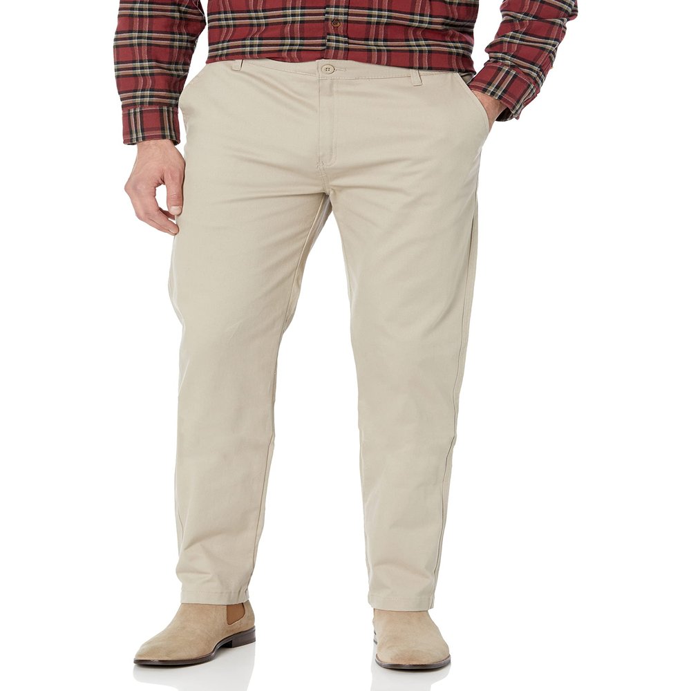IZOD Uniform Young Men's Stretch Chino Pants, Khaki, 32W x 34L